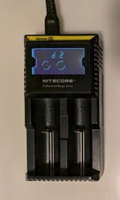 Nitecore D2 Intelligent Universal Battery Charger Li-ion Ni-MH AA AAA Used ​