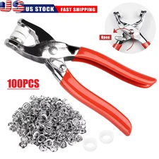 Prong Pliers Ring Press Studs Snap Buttons Popper Fasteners DIY Sewing Tool Kit