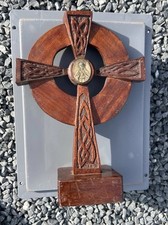 Irish Republican Celtic Cross Handmade Prison Art Leather Base 