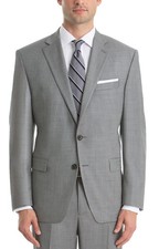 Lauren Ralph Lauren Men's Ultraflex Classic Fit Sharkskin Wool Suit 44S Light Gr