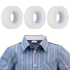 3 Rolls Sweat Pads Collar Protectors Self-Adhesive Absorbent Disposable White
