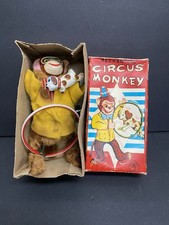 RARE Wind up Mechanical Circus Monkey Toy WITH BOX Made in Japan WORKS