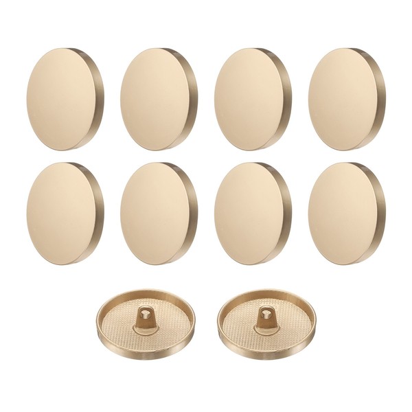 10 StüCk MetallknöPfe Zum NäHen,Rund,Flach,28Mm,Legierungsknopf,Mattgold-image