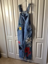 MissLook Floral Printed Boho Bib Overalls Womens Sz Med - NWOT