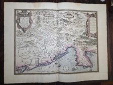 1573 Ortelius Fori Iulii AccurataDescriptio Frejus France Handcolored 14"x19"map