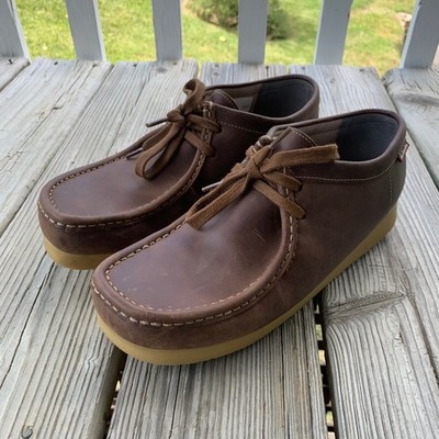 Clarks Stinson Lo Leather Shoes Moccasins Mens 9.5 Beeswax Brown Wallabee Style