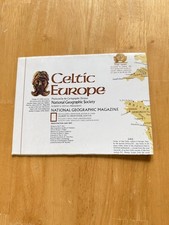 Vintage 1977 National Geographic Celtic Europe Fold-Out Map Poster Color