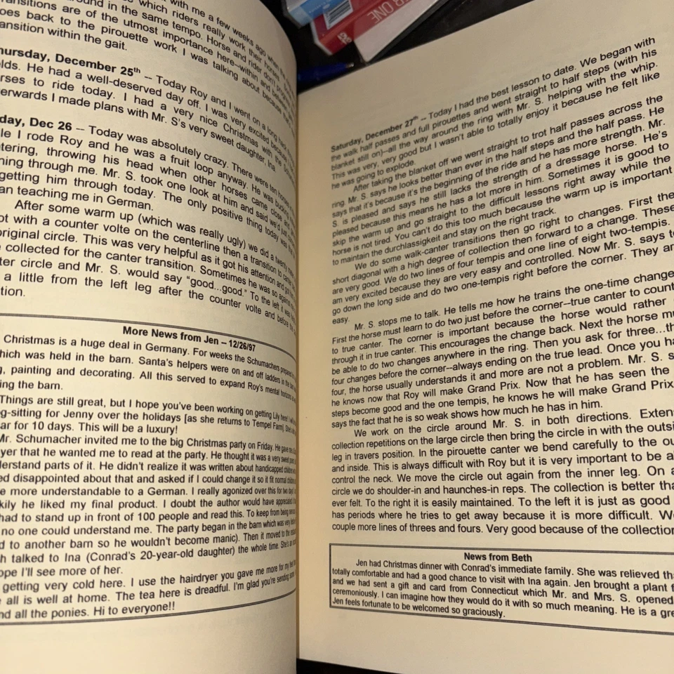 1998 Equestrian Training Journal Jennifer Baumert Hofgut Neuhof Germany Dressage - Image 3 of 4