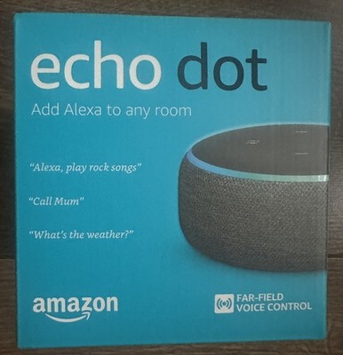 Amazon Echo Dot 3. Generation Smart Lautsprecher Alexa Anthrazit Neu Factory Sealed 