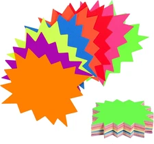 400 Pieces Yard Sale Price Stickers, Vision Board Supplies Starburst Neon