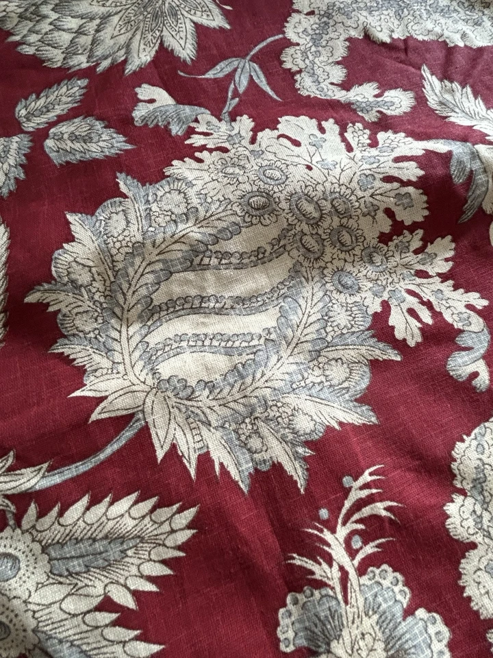 Pottery Barn Margaret Rojo Floral Palampore Euro Shams PAR Lino Algodón 26x26 Foto 4 de 4