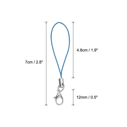 100Pcs Lobster Clasp Cords Clasp Strap Lanyard Charm Rope Blue - Zdjęcie 2 z 6
