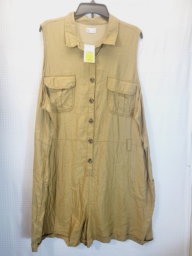 SO Womens Romper Jumpsuit 3XL Tan Surplus Plus Size Outdoor One Piece