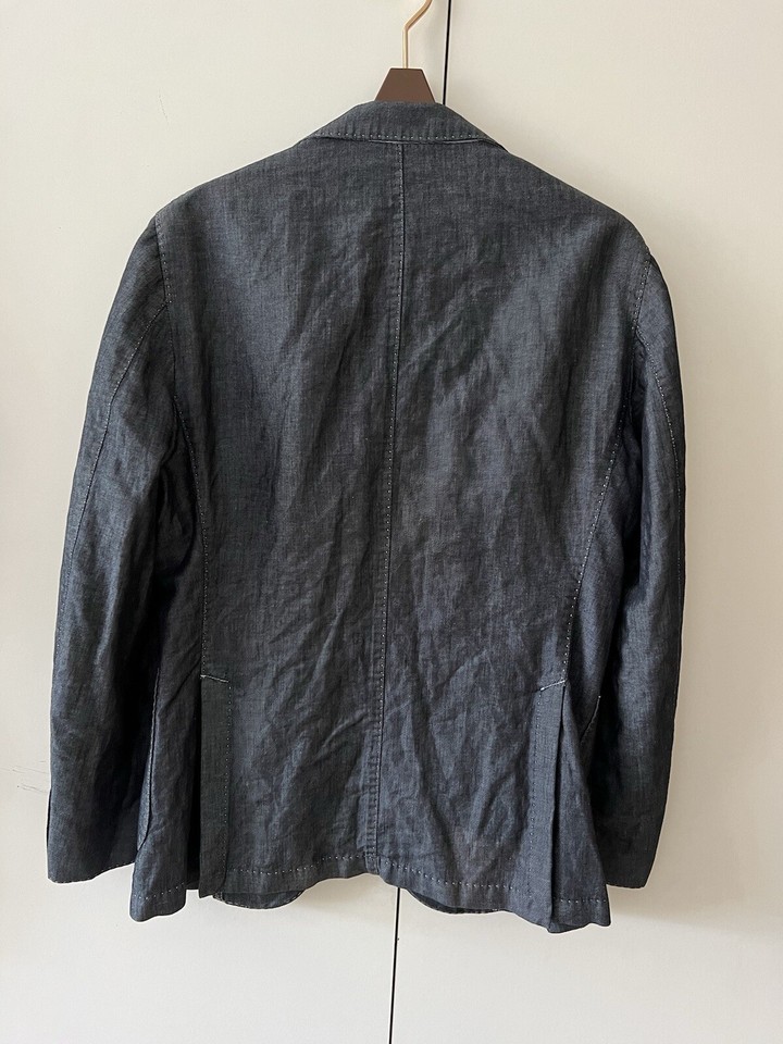 Mens Denim Chore Jacket L.B.M. 1911 Casual Blazer Cotton Linen Sz EU 48