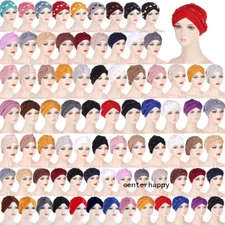 Indian Women Turban Chemo Cap Stretch Hat Hijab Hair Loss Bonnet Headwear Wrap