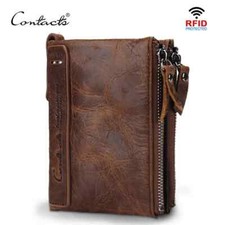 Genuine Horse Cowhide Leather Men Wallet Short Coin Purse Small Vintage Wallets