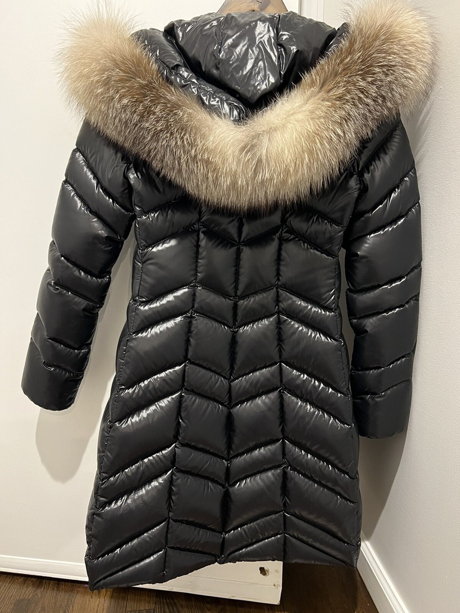 Authentic MONCLER Fulmarus Fur-Trim Hood Chevron Puffer Coat Authentic MONCLER Fulmarus Fur-Trim Hood Chevron Puffer Coat