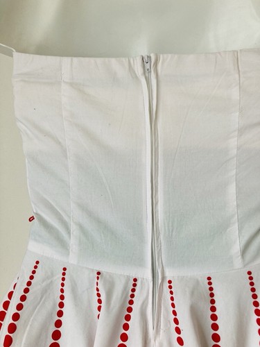 Ruby Rox Dress Polka Dot Sz 14 White Red Strapless Pinup Party Rockabilly 50s Y2 - Picture 8 of 16