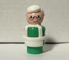VTG Fisher Price Little People White Hair Grandpa Apron Main Street Shopkeeper