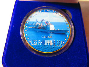 USS SAN JACINTO US NAVY CG-56 Challenge Coin w/ Presentation Box