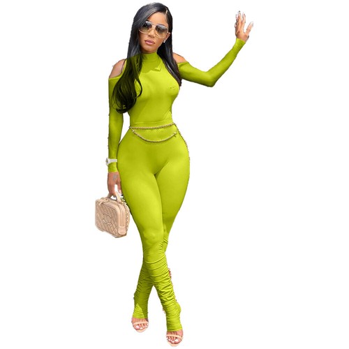 Spring/Summer Women's Solid Color Strapless Zipper Sexy Long Pleated Bodysuit - Afbeelding 22 van 22