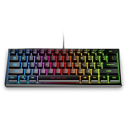 Portable LED Backlit Corded Mechanical Gaming Keyboard 61 Key Hot Swappable - Picture 4 of 8
