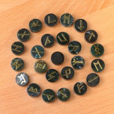 25pcs Indian Agate Stone Rune Set Elder Futhark Gemstone Home Decor Ornaments