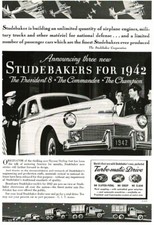 1942 Studebaker Commander Sedan Vintage Print Ad 1942 Studebaker Commander Sedan Vintage Print Ad