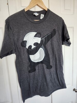 Port & Company Dabbing Panda T-Shirt small gray