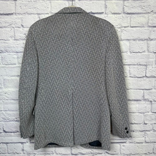 VTG 70s Pennys Towncraft Blazer 36R Blue Tweed Leisure Jacket Coat Disco Western - Picture 3 of 12