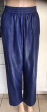 Nancy Heller Soft Genuine Leather Royal Blue Pants,  READ.