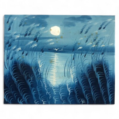 Oil Painting Abstract on Canvas Landscape Scene Hand Painted Modern Framework