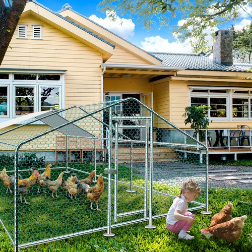 Chicken Run 20x13FT Walk in Coop for Poultry Dog Rabbit Hen Cage Pen Metal Door - Picture 6 of 13