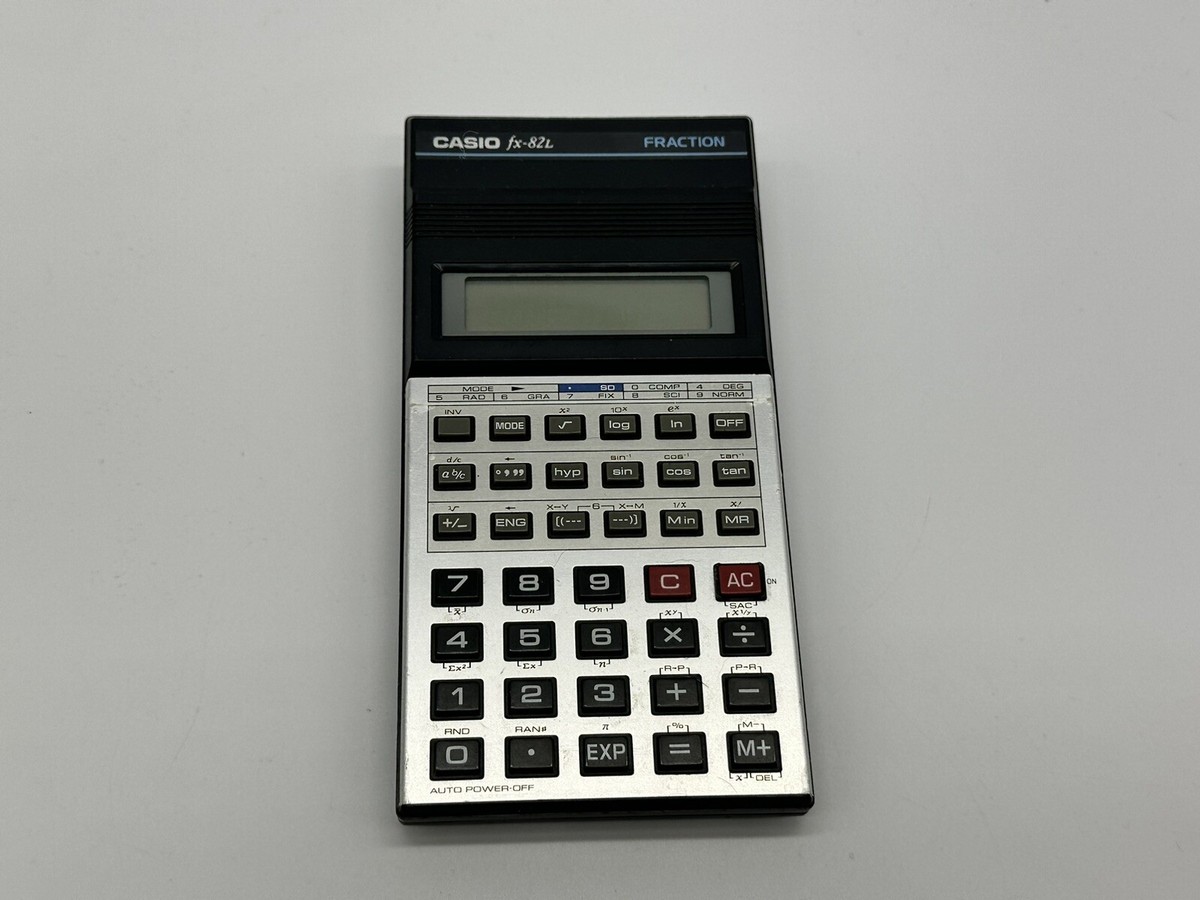⭐️ Vintage CASIO FX-82L FRACTION Retro 1980s CALCULATOR