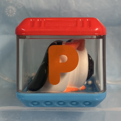 VINTAGE FISHER PRICE PEEK A BLOCKS SENSORY REPLACEMENT BLOCK PENGUINS LETTER P