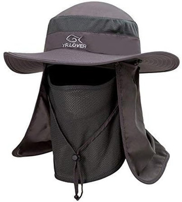 Outdoor UV Sun Protection Wide Brim Fishing Cap with Removable Flap