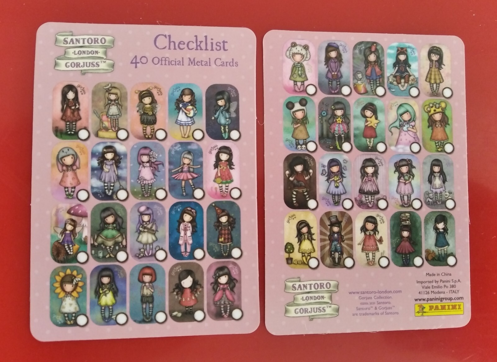 Panini Santoro London Gorjuss Complete Metal Cards Album Full set 40