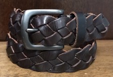 J. CREW CREWCUTS Boys Brown Leather Woven Belt 1-1/4  wide Size S/M 31  overall