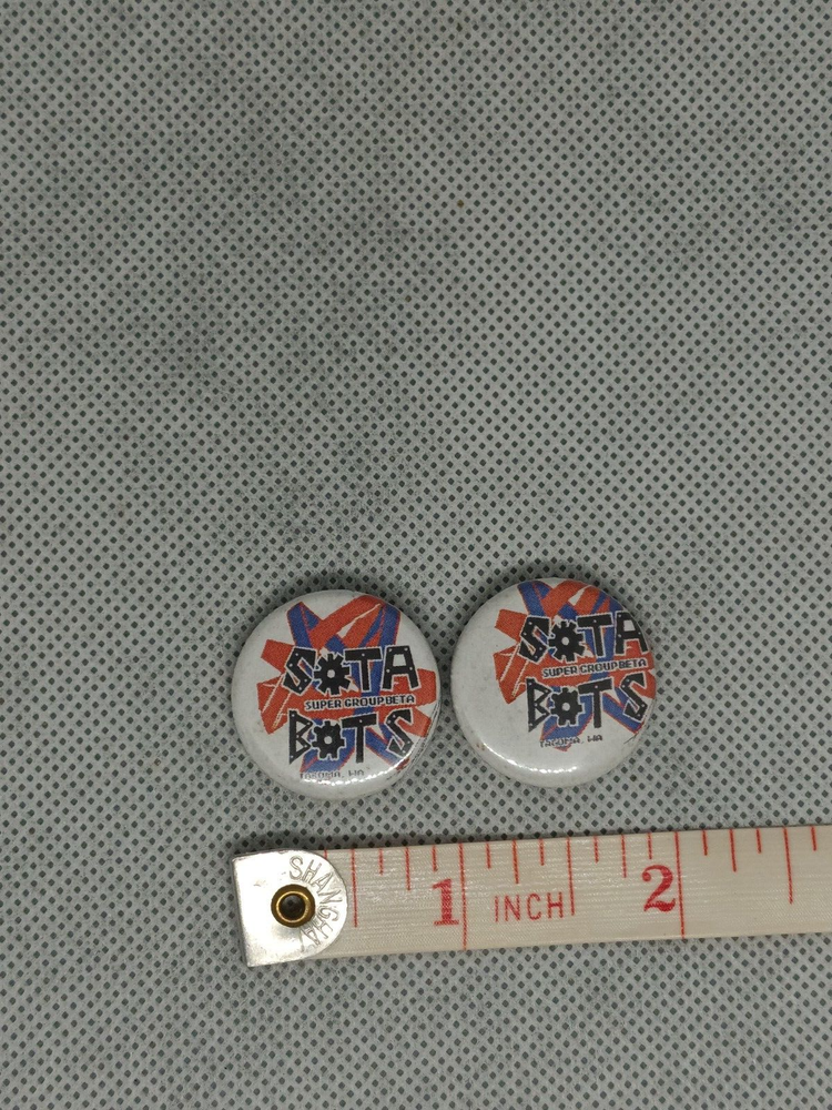 2x Bots PIN BACK BUTTON COLLECTIBLE