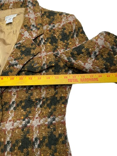 Bagutta Jacket Blazer Womens 42 Woven Short Brown Tweed Lined Italy Wool - Picture 4 of 7