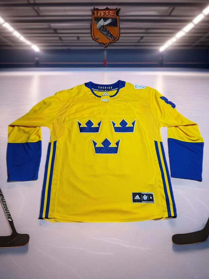 Camiseta Oficial Henrik Lundqvist M Amarilla 2016 Mundial Hockey Suecia Adidas Foto 3 de 4
