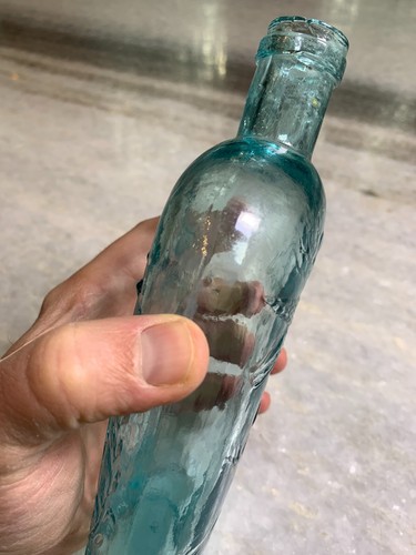 Antique Union Clasped Hands Liquor Flask Bottle Eagle Civil War Era Applied Top - Picture 10 of 24