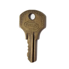 Old Brass Corbin Cabinet Lock Div. Cat49 Flat Key Approx 1.5" Long