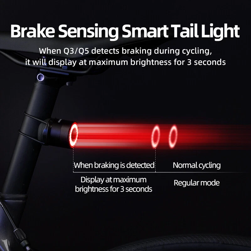 ROCKBROS Rechargeable Bicycle Headlight Tail Light Set Waterproof Bike Light Set - image 4 of 4