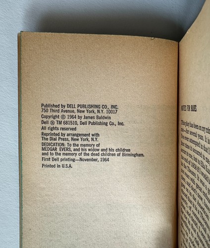 JAMES BALDWIN Blues for Mister Charlie | 1964 First Dell Paperback - Picture 8 of 8