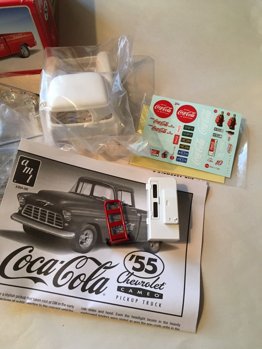 AMT 1/25 1955 Chevy Cameo Pickup Coca-Cola Model Kit Open Box | eBay
