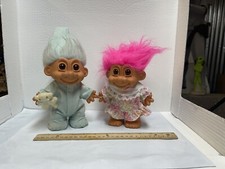 2 Vintage Russ Troll Dolls. Nighttime PJ  s