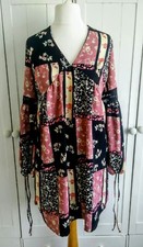 Primark Patchwork Design Floral Smock Style Dress Size 8