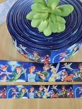 7/8 & 1.5 " (1 YD) Peter Pan Grosgrain Ribbon Tinker Bell Wendy Darling Disney 