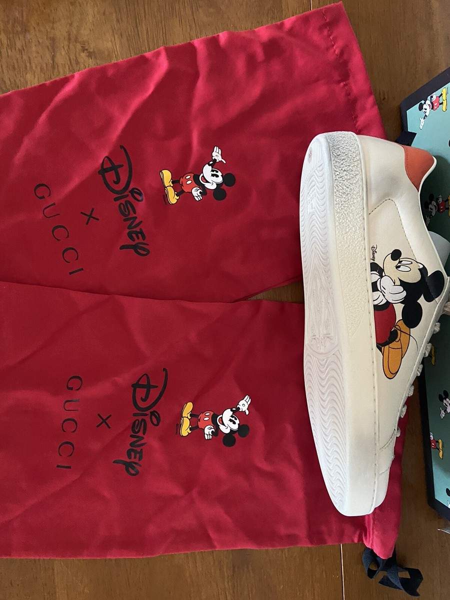 Gucci X Disney Ace Mickey Mouse Ivory Sneakers Gucci Men's